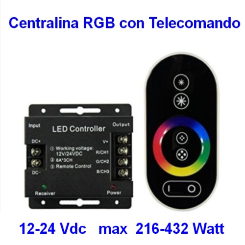 Centralina RGB con Telecomando 12-24V 200-400W